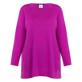 Marina Rinaldi Virgin Wool Sweater Cyclamen - Plus Size Collection