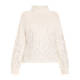 Marina Rinaldi Wool Mix Beaded Cable-Knit Sweater Ivory