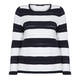 MARINA RINALDI NAVY AND WHITE STRIPE SWEATER