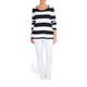 MARINA RINALDI NAVY AND WHITE STRIPE SWEATER