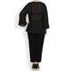 MARINA RINALDI BLACK RIB LUREX SWEATER