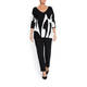 MARINA RINALDI ABSTRACT PRINT SWEATER BLACK AND WHITE 