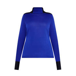 Marina Rinaldi Polo Neck Cobalt and Black - Plus Size Collection