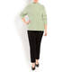 MARINA RINALDI EMBELLISHED WOOL BLEND JUMPER GREEN