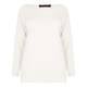 Marina Rinaldi soft knit rib detail cream sweater