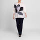 Marina Rinaldi Wool Silk and Cashmere Blend Floral Sweater