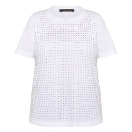 Marina Rinaldi Silver Jewel Embellished T-Shirt White - Plus Size Collection