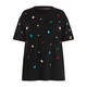 Marina Rinaldi Jewel Embellished Cotton T-Shirt Black