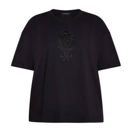 Marina Rinaldi Cotton T-Shirt Black - Plus Size Collection