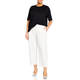 Persona by Marina Rinaldi Cropped Milano Jersey Trouser White