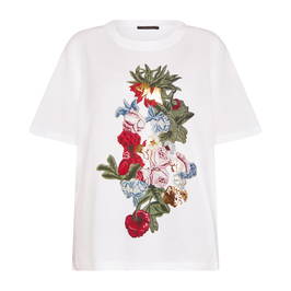 Marina Rinaldi Cotton Floral T-Shirt White  - Plus Size Collection