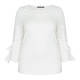 MARINA RINALDI STRETCH JERSEY TOP WITH EYELET TIE CUFF