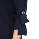 MARINA RINALDI NAVY STRETCH JERSEY TOP WITH EYELET TIE CUFF