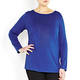 MARINA RINALDI CHINA BLUE EMBELLISHED JERSEY TOP