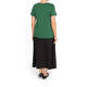 MARINA RINALDI COTTON STRETCH PRINTED T-SHIRT GREEN
