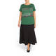 MARINA RINALDI COTTON STRETCH PRINTED T-SHIRT GREEN