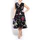 Marina Rinaldi silk georgette floral DRESS with optional sleeves