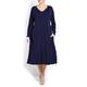 Marina Rinaldi fluid jersey crepe navy DRESS