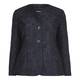 MARINA RINALDI BLACK BROCADE collarless JACKET