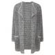 Marina Rinaldi grey and cream crochet effect long cardigan