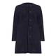 MARINA RINALDI LONG suede collarless navy JACKET