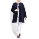 MARINA RINALDI LONG suede collarless navy JACKET