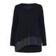 MARINA RINALDI asymmetric chiffon detail navy SWEATER