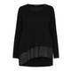 MARINA RINALDI asymmetric chiffon detail black SWEATER