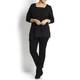 MARINA RINALDI asymmetric chiffon detail black SWEATER