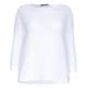 Marina Rinaldi horizontal rib white cotton SWEATER