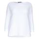 Marina Rinaldi horizontal rib white cotton SWEATER