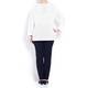 Marina Rinaldi horizontal rib white cotton SWEATER