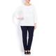 Marina Rinaldi horizontal rib white cotton SWEATER