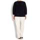 Marina Rinaldi horizontal rib navy cotton SWEATER