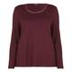 MARINA RINALDI BORDEAUX JERSEY TOP WITH NET DETAIL