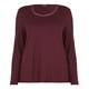 MARINA RINALDI BORDEAUX JERSEY TOP WITH NET DETAIL