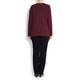 MARINA RINALDI BORDEAUX JERSEY TOP WITH NET DETAIL