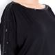 MARINA RINALDI black batwing boatneck beaded trim TOP