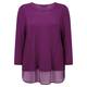 Marina Rinaldi magenta SWEATER with silk georgette hem