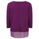 Marina Rinaldi magenta SWEATER with silk georgette hem