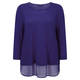 Marina Rinaldi ROYAL BLUE SWEATER WITH SILK GEORGETTE HEM