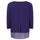 Marina Rinaldi ROYAL BLUE SWEATER WITH SILK GEORGETTE HEM