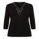 MARINA RINALDI EMBELLISHED BLACK WOOL SWEATER