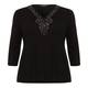 MARINA RINALDI EMBELLISHED BLACK WOOL SWEATER