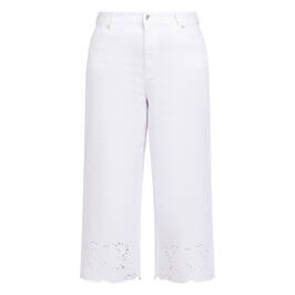 Marina Rinaldi Embroidered Hem Jeans White  - Plus Size Collection