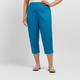 Marina Rinaldi Stretch Cotton Cropped Trousers Turquoise 