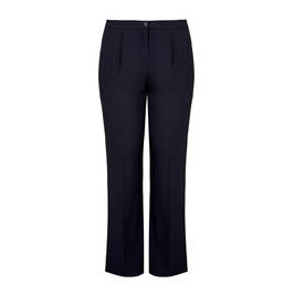 MARINA RINALDI  VIRGIN WOOL NAVY TROUSERS - Plus Size Collection