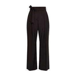 Marina Rinaldi Virgin Wool Wide Leg Trousers Black - Plus Size Collection