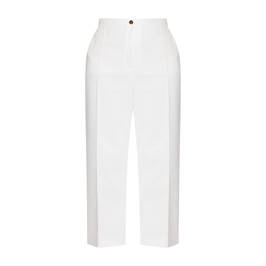 Marina Rinaldi Wide Leg Cropped Stretch Cotton Trousers White - Plus Size Collection