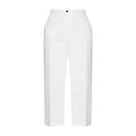 Marina Rinaldi Wide Leg Cropped Stretch Cotton Trousers White - Plus Size Collection